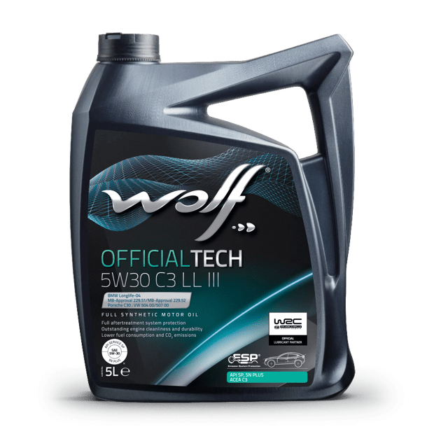 WOLF - Huile moteur OFFICIALTECH 5W30 C3 LL III - Bidon de 5 litres - 1048181