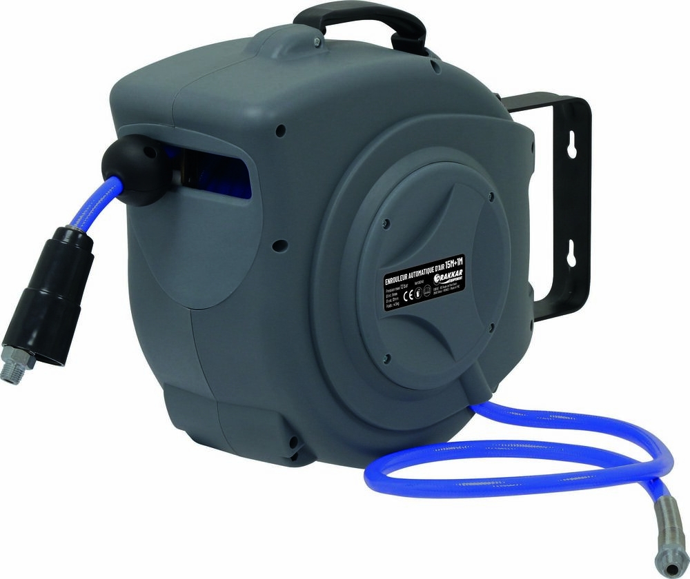 DRAKKAR EQUIPEMENT - Enrouleur automatique orientable de tuyau d'air polyuréthane 12 bar 8x12mm 15+1m 1/4'' - 09340