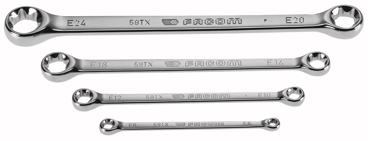 FACOM - Jeu de 4 clés à oeil droites profil Torx® - 59TX.J4