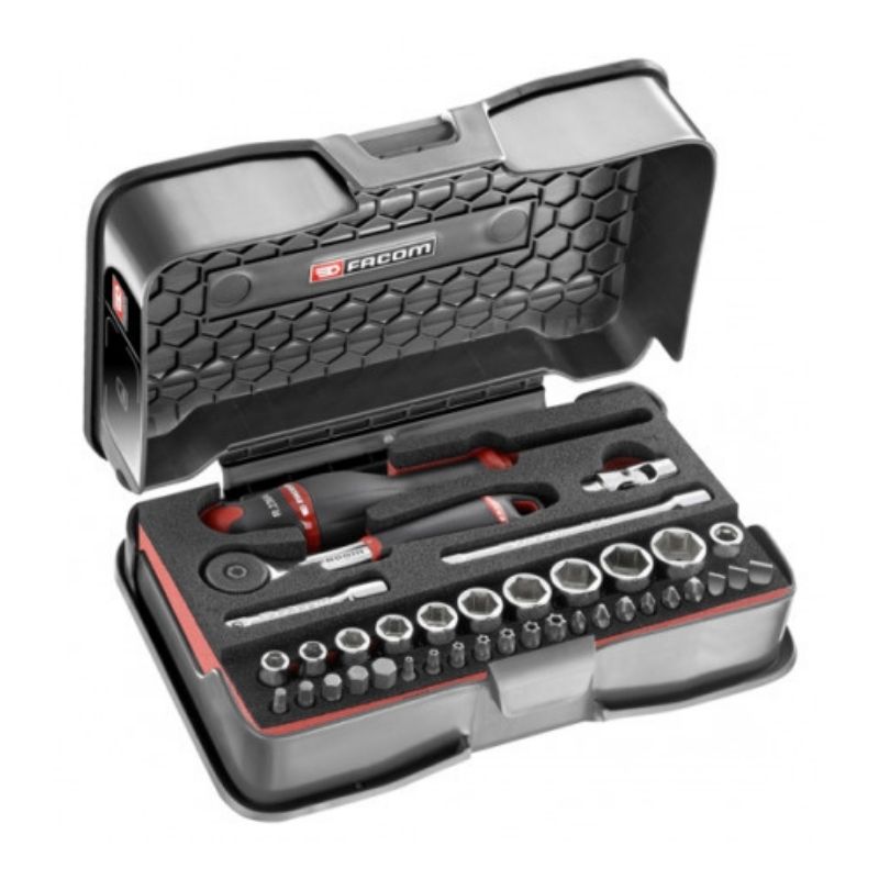 FACOM - Coffret cliquet + douilles 1/4'' 6 pans - R.161-6M6PB