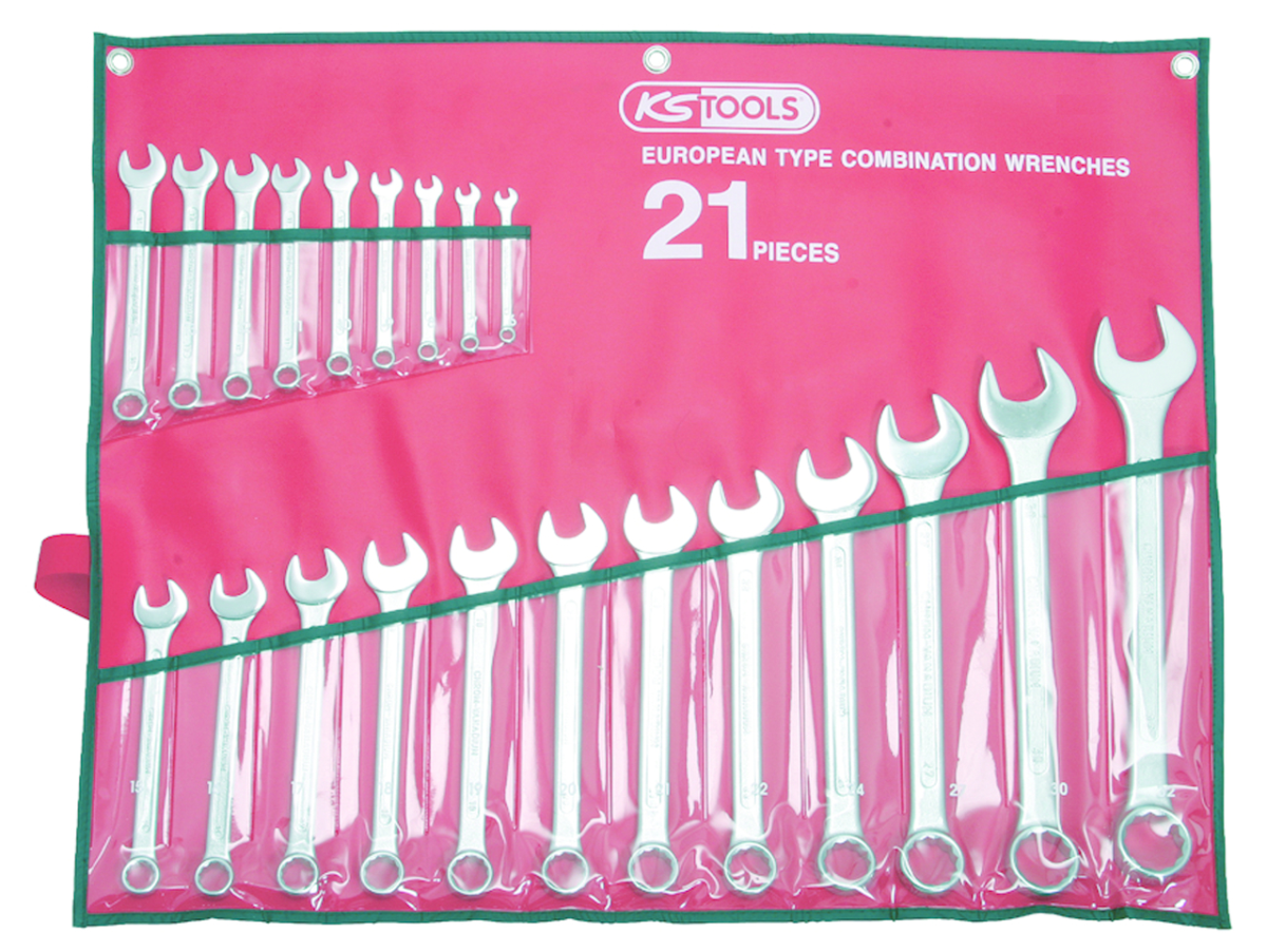 KS TOOLS - Jeu de 21 clés mixtes métriques - en trousse - 922.0048