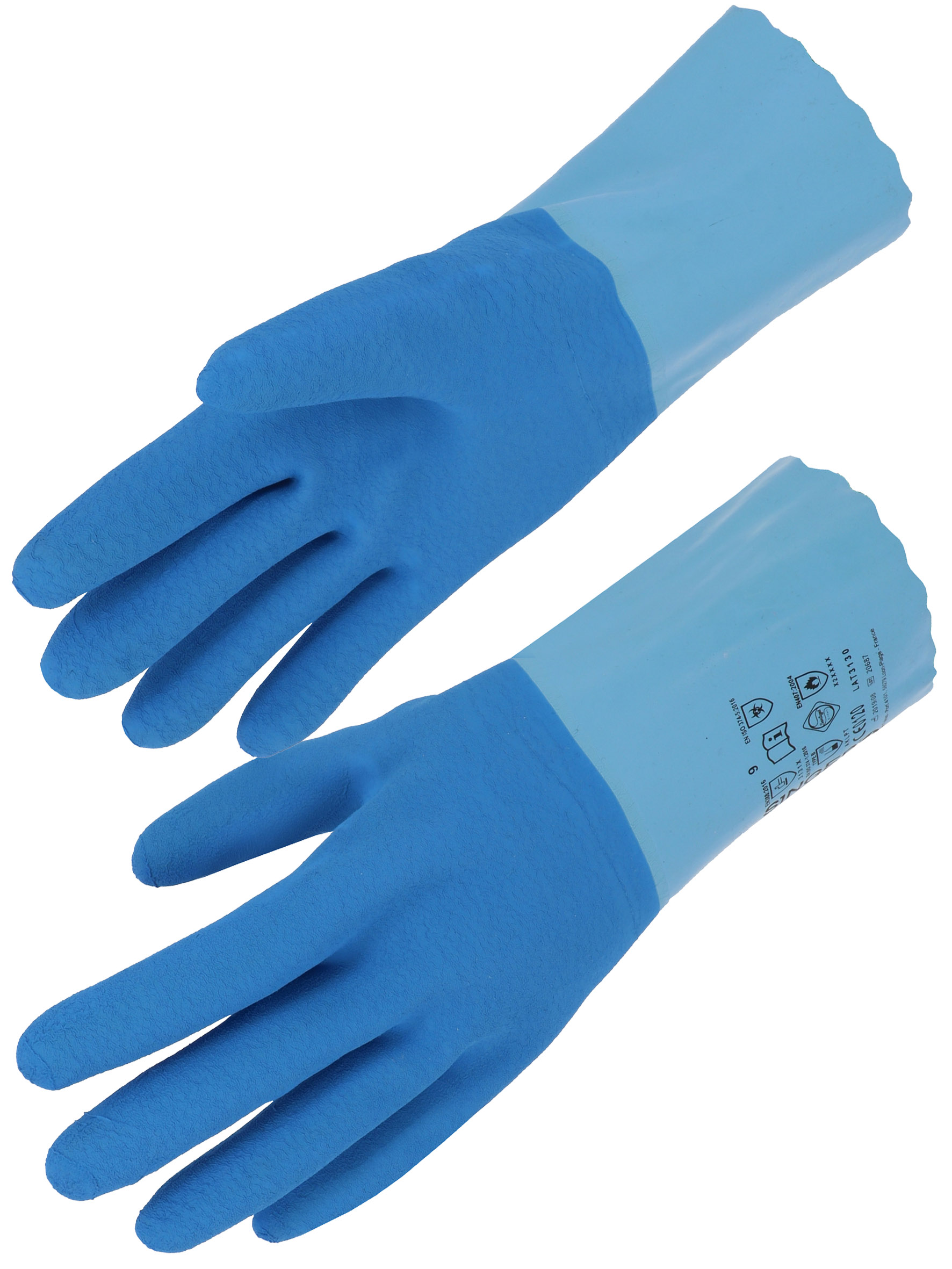 SINGER - Gant de protection chimique latex. 300 mm. Support coton cousu. - Taille 10 - LAT313010