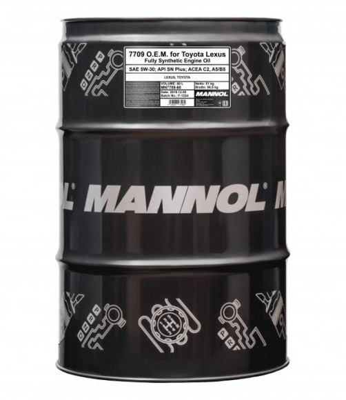 MANNOL - Huile moteur synthétique 5W30 API SN Plus pour TOYOTA LEXUS - Fût de 60 litres - MN7709-60