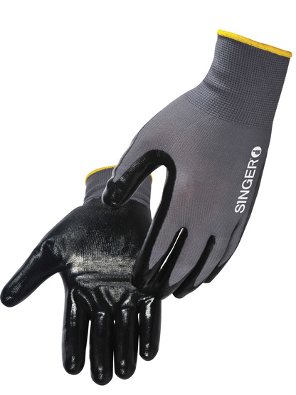 SINGER - Gant nitrile gris et noir - Taille 10 - NYM13GB10
