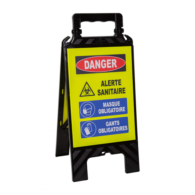 TOPCAR - Chevalet modulable noir - Danger Alerte sanitaire - 4280448
