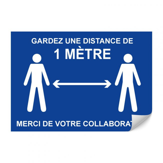 TOPCAR - Panneau Adhésif Garder une distance de 1 mètre - A4 - 4610061