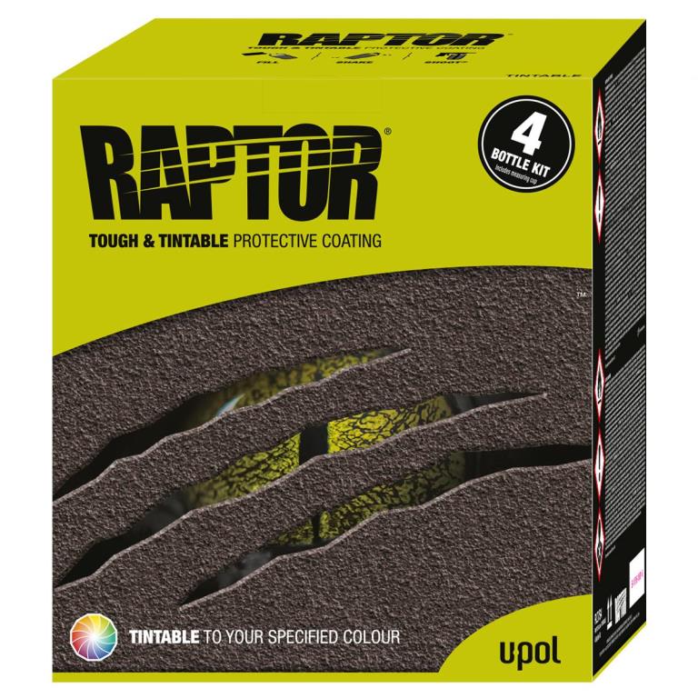 UPOL - 4 bouteilles de revêtement de protection polyuréthane Raptor version teintable - 4 litres - RLT/S4